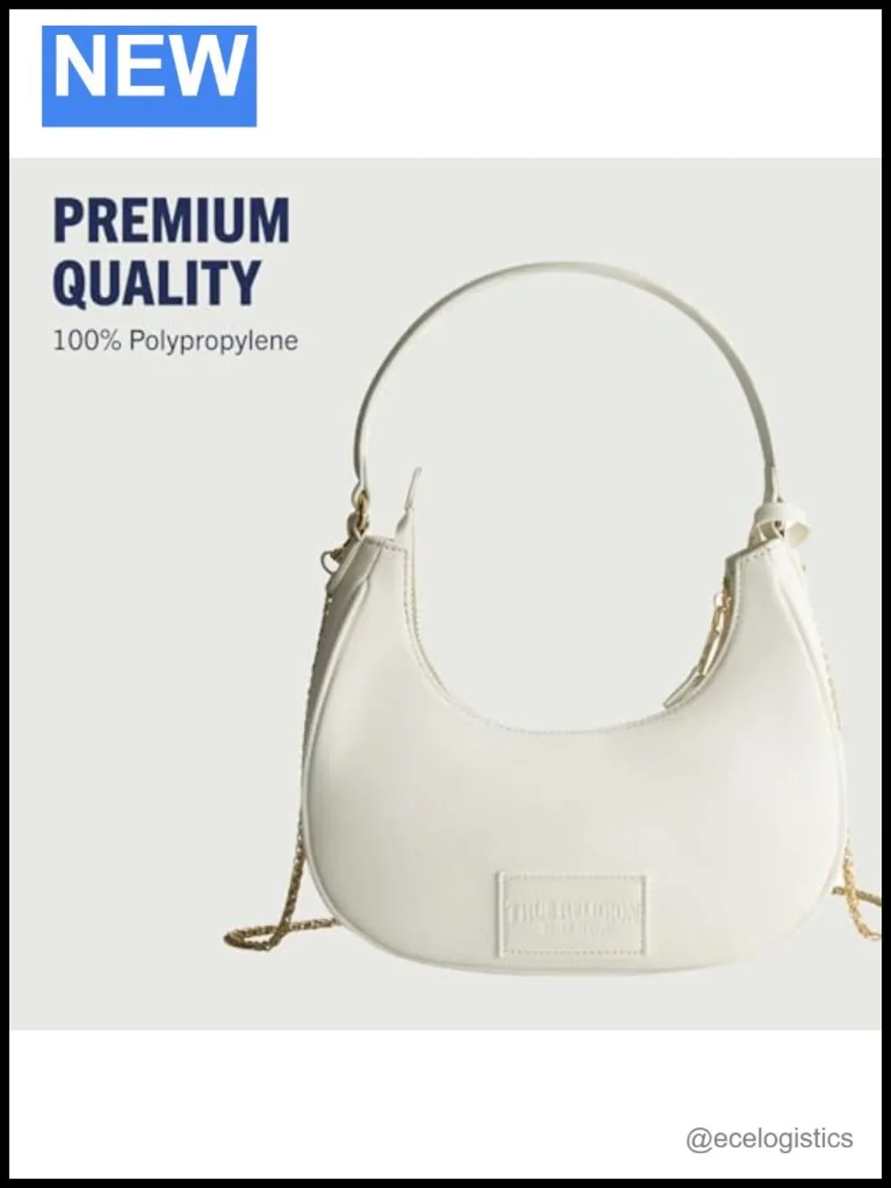 Faux Leather Crescent Hobo Bag With Adjustable Chain Strap